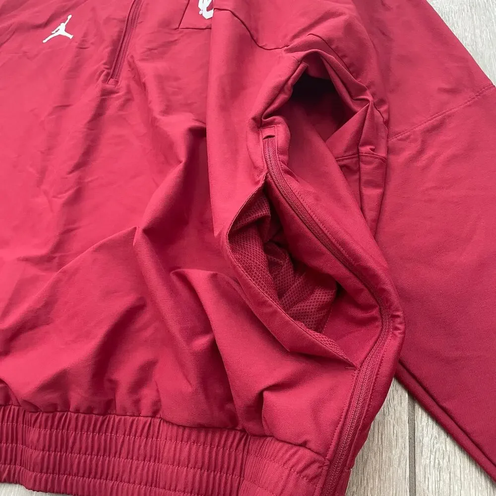 Jordan Oklahoma Sooners Jacket Mens XL Crimson Half Zip Coach Sideline OU